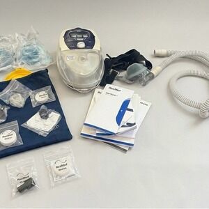 ResMed CPAP Device with Blue and White Accessories